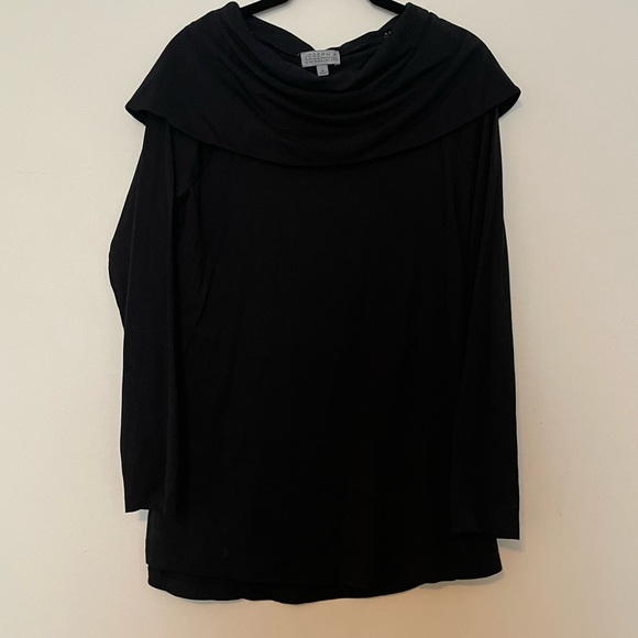 3/15💚 Joseph A. Black Over the Shoulder Long Sleeve Modal Top Size M - Picture 2 of 7